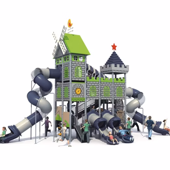 야외 어린이 해적 보트 슬라이드 유원지 플라스틱 놀이 장비