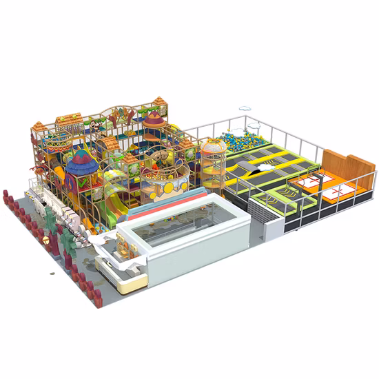 TUV 품질, ASTM 테스트를 거친 안전성, 정글 테마, 어린이 놀이 센터의 어린이를 위한 부드러운 실내 놀이터