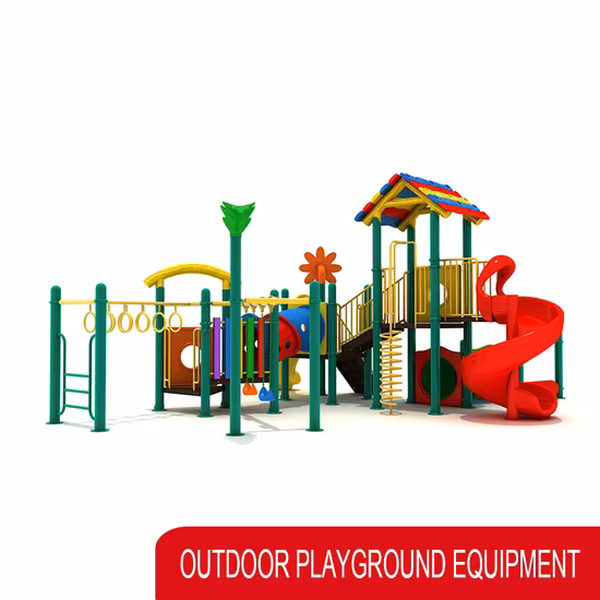 다채로운 유치원 야외 놀이터 플라스틱 슬라이드 유원지 장비
